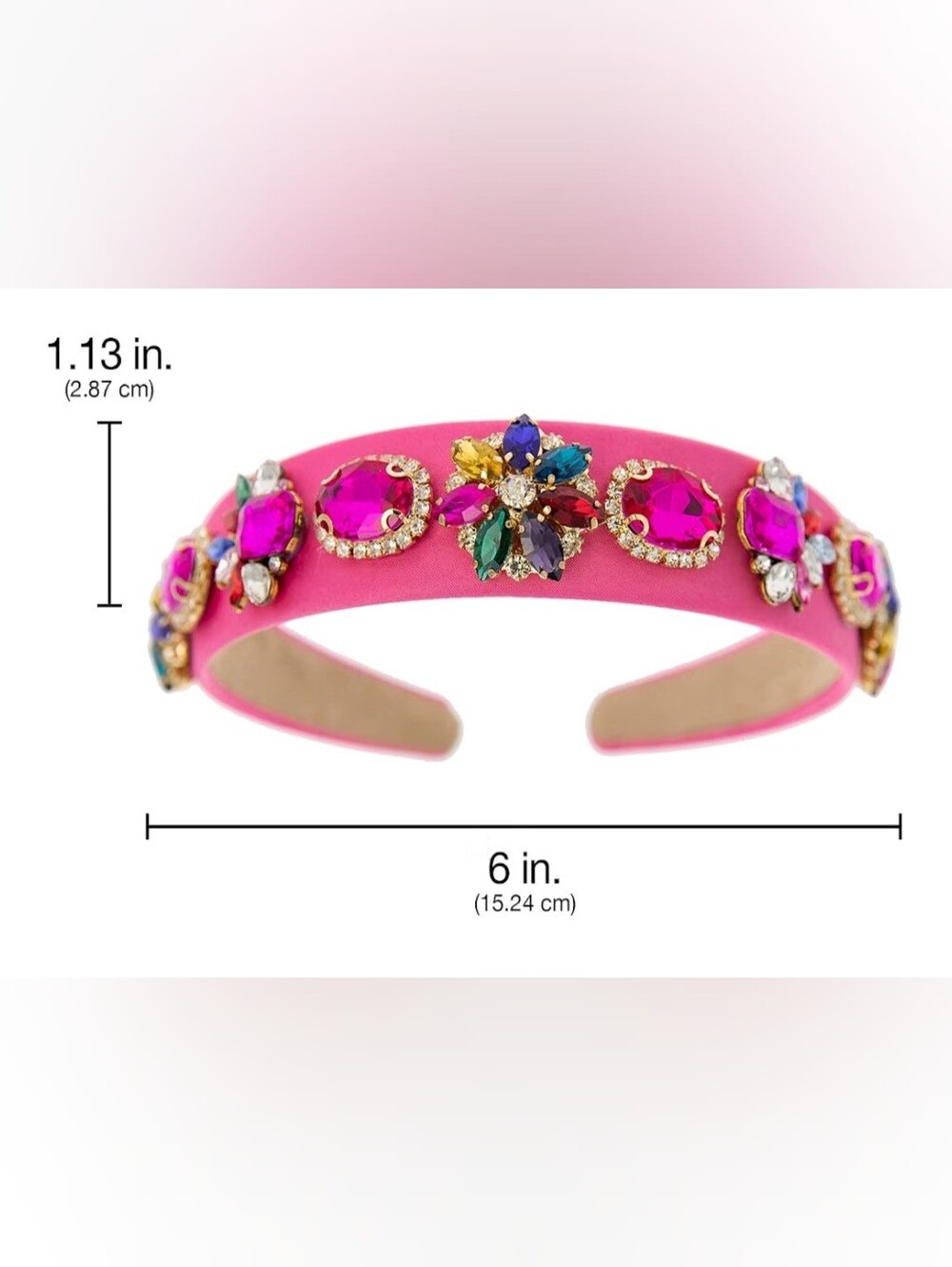 Baroque Embellished Hot Pink Multi Jeweled Headband - Picture 2 of 2